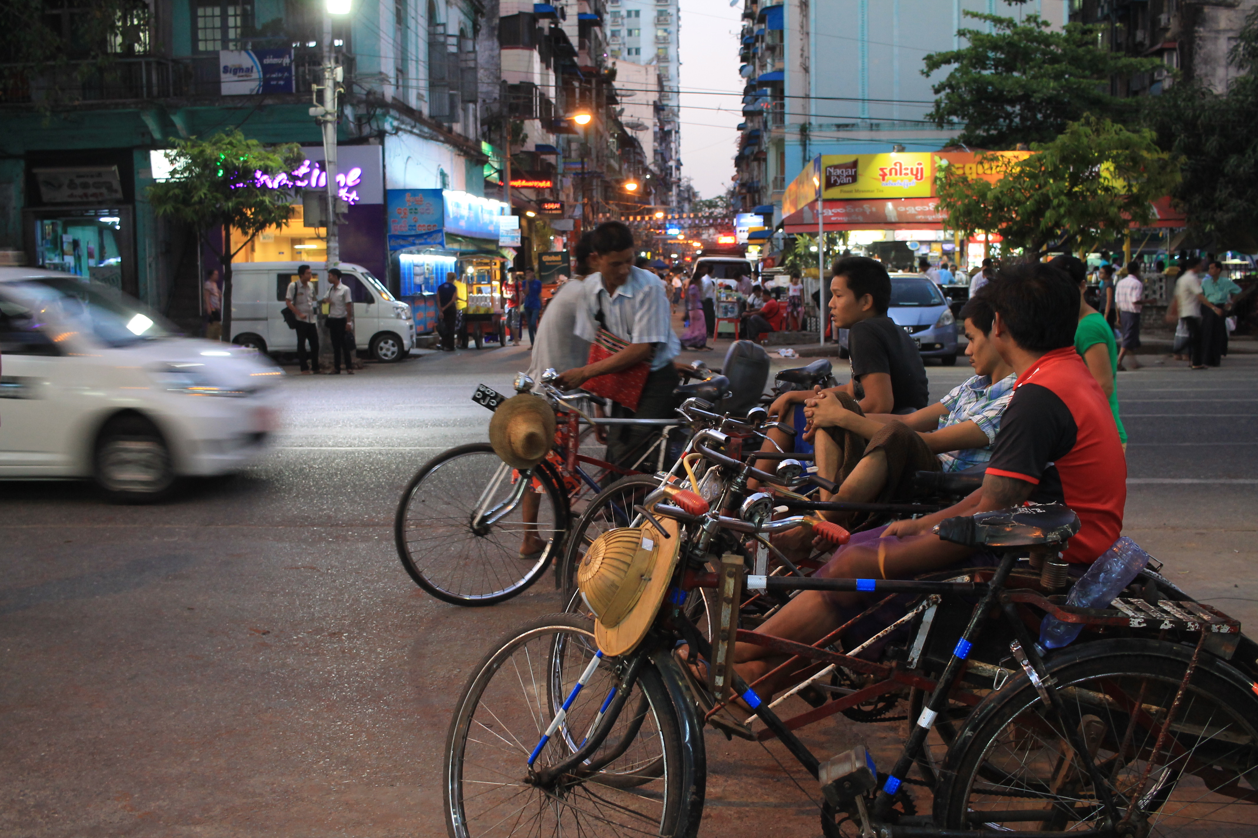 Rush hour Yangon Myanmar